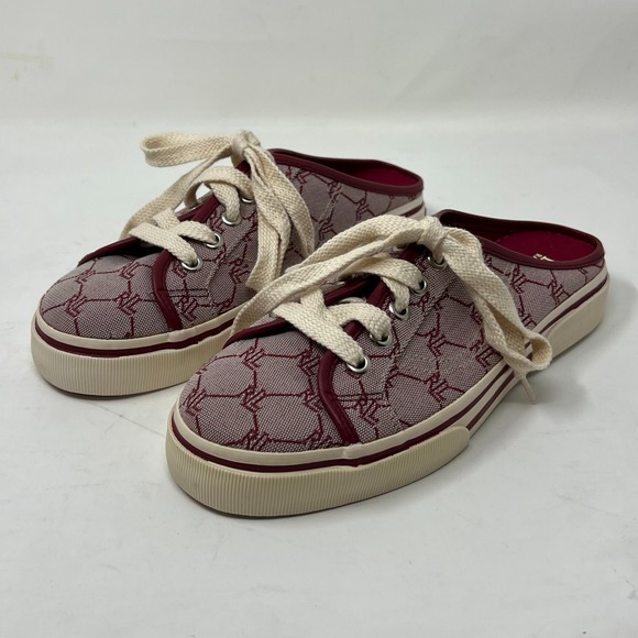 Ralph Lauren Cissy Red Signature Fabric Mule Sneaker Women's Size 9B VTG NEW - Picture 1 of 14